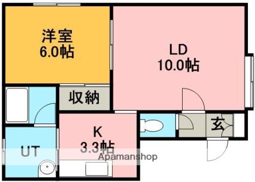 シャローム稲穂(1LDK/2階)の間取り写真