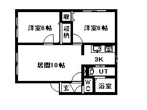 パークハイム1.2(2LDK/1階)の間取り写真