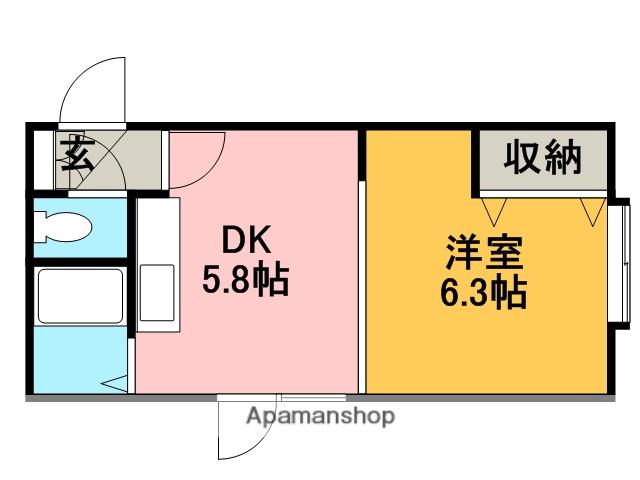 パールクリスタル(1DK/1階)の間取り写真