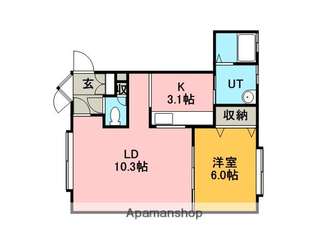 ALPINE(1LDK/1階)の間取り写真