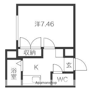 プラザイン麻生(1K/3階)の間取り写真