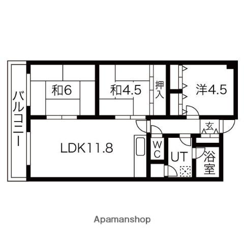 サンアイロヤール88(3LDK/4階)の間取り写真