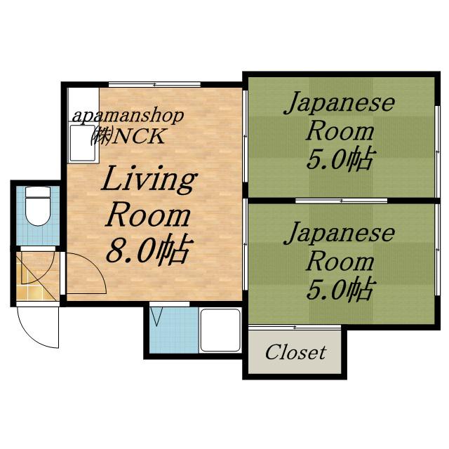 琴似ソフトハイツ(2DK/2階)の間取り写真