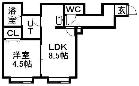 RS北円山(1DK/3階)の間取り写真
