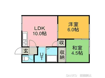 パークハイツ(2LDK/2階)の間取り写真