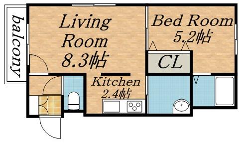 ASSE KOTONI(1LDK/4階)の間取り写真