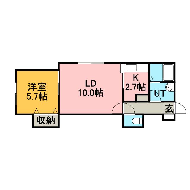 サンテラス手稲本町Ⅴ(1LDK/2階)の間取り写真