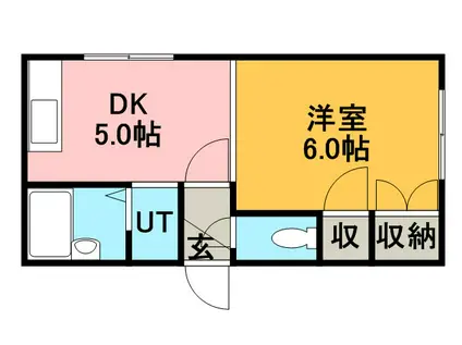 サンコート稲穂Ⅱ(1DK/1階)の間取り写真