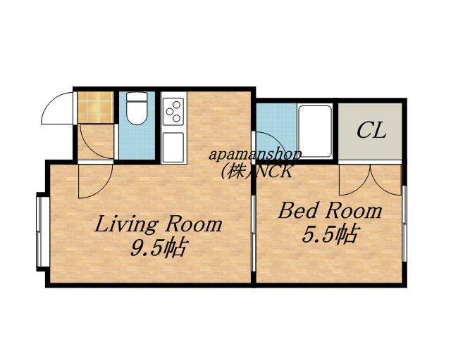 シーダーコート八軒(1LDK/3階)の間取り写真