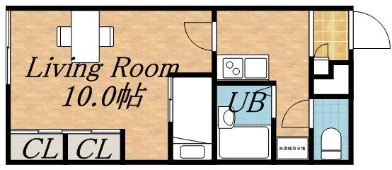 レオパレス西宮の沢(1K/2階)の間取り写真