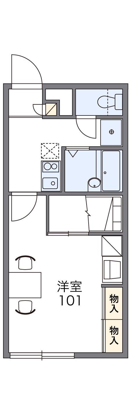 レオパレスルフラン(1K/1階)の間取り写真