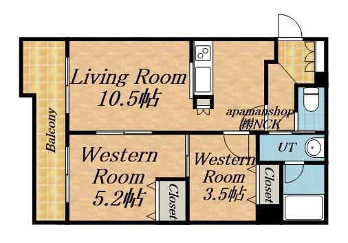 AMBIENTE619(2LDK/4階)の間取り写真
