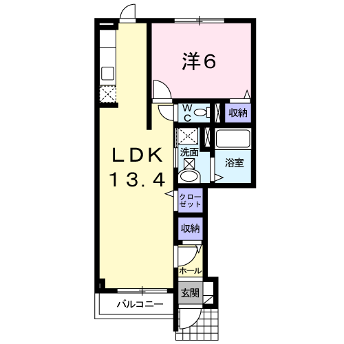 アルドールⅢ(1LDK/1階)の間取り写真