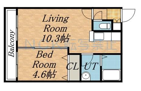 T-STAGE西町(1LDK/4階)の間取り写真