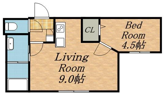クルタ発寒南(1LDK/2階)の間取り写真