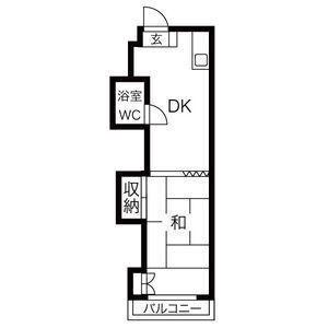 メゾン16(1DK/4階)の間取り写真