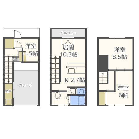 ＤＯＭＡ(3LDK)の間取り写真