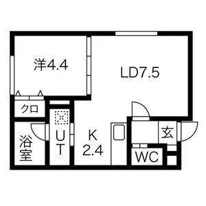 アプリーラ稲穂(1LDK/3階)の間取り写真