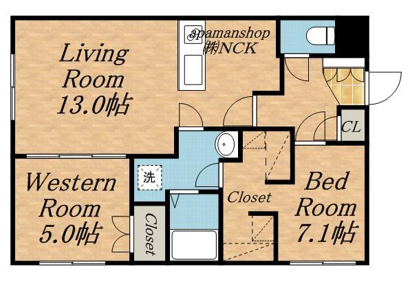 COMSAP24 PARKSIDE(2LDK/2階)の間取り写真