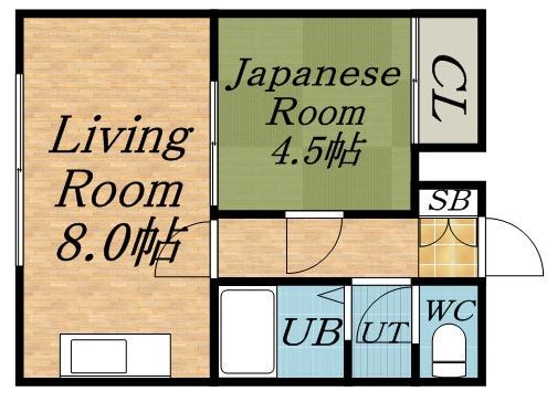 ハイツラブリーエイト(1LDK/3階)の間取り写真