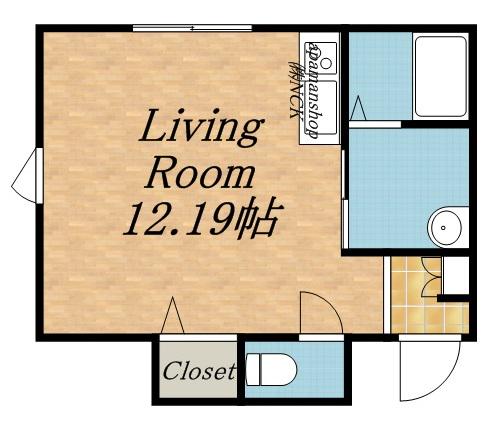 エクレールコスモ(ワンルーム/1階)の間取り写真