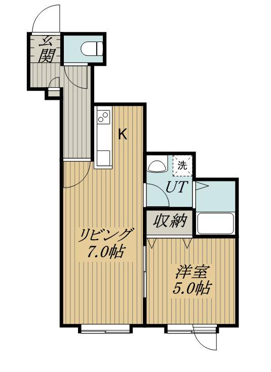 レグジー明日風(1LDK/2階)の間取り写真