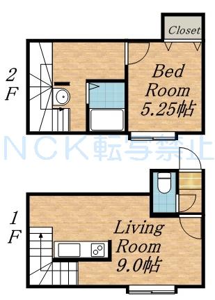 アーバンライフ発寒南(1LDK/2階)の間取り写真