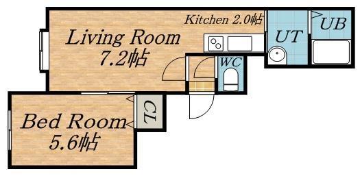 アーバンライフ発寒南(1LDK/2階)の間取り写真