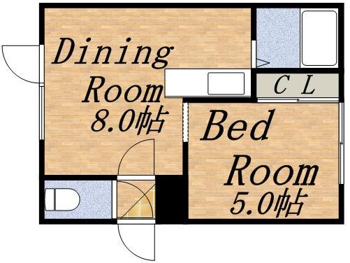 アイアール北円山Ⅱ(1LDK/4階)の間取り写真