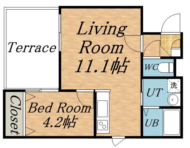 ワイスハイム琴似(1LDK/1階)の間取り写真