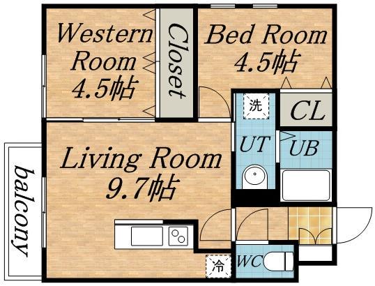プライマル札幌琴似(2LDK/10階)の間取り写真