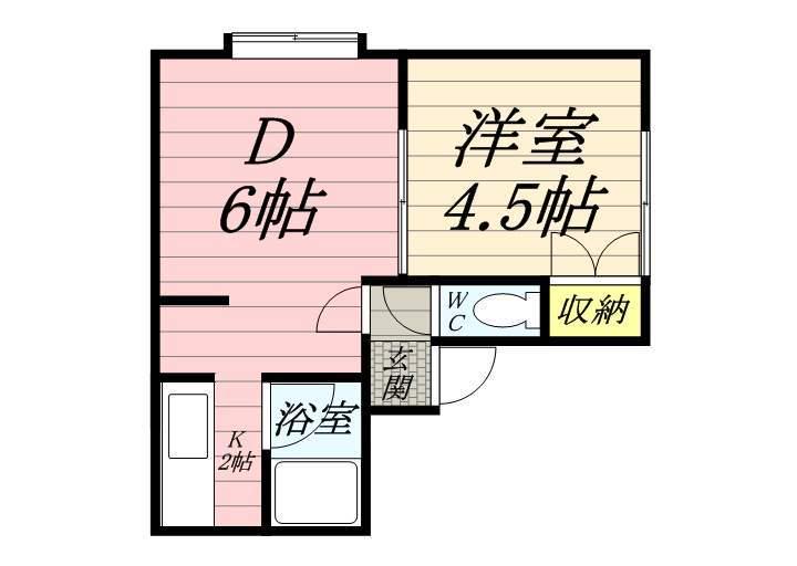 スターハウス(1LDK/1階)の間取り写真