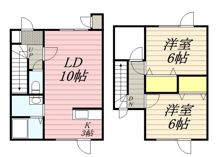 手稲サンスポット(2LDK/1階)の間取り写真