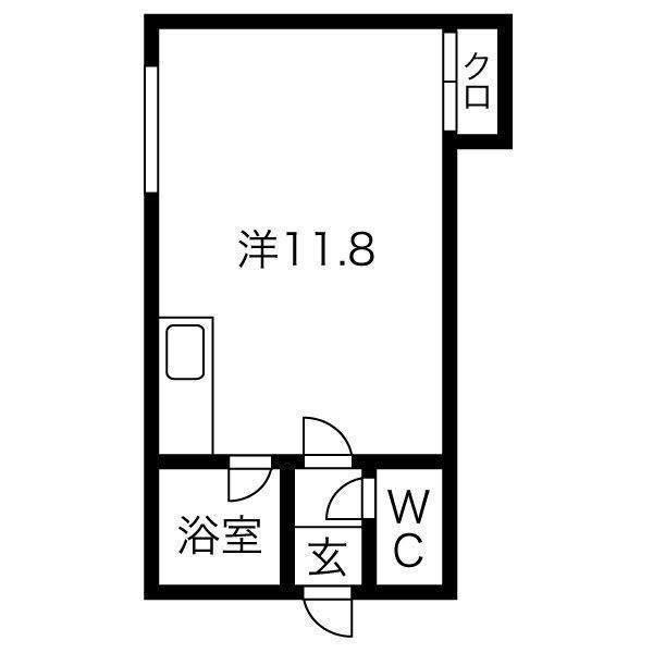 パークサイドN20(ワンルーム/1階)の間取り写真