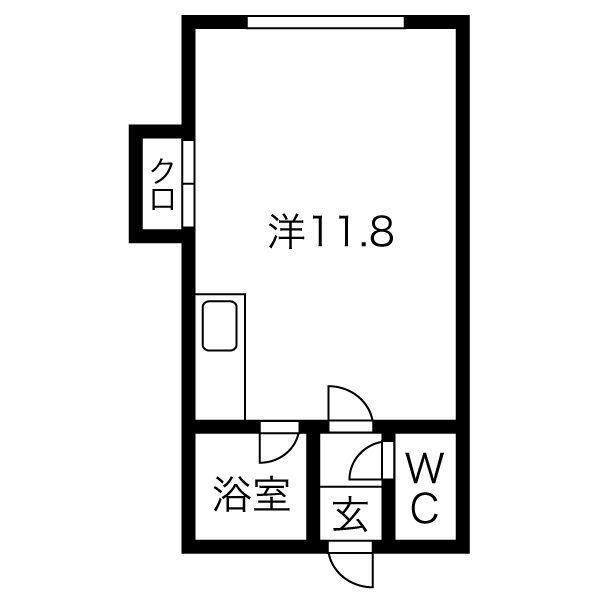 パークサイドN20(ワンルーム/1階)の間取り写真