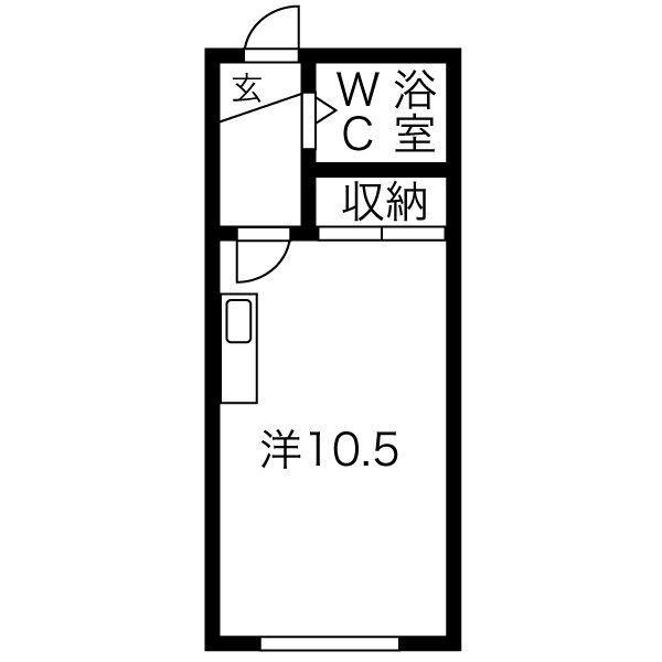 月寒パークハイツ(ワンルーム/2階)の間取り写真