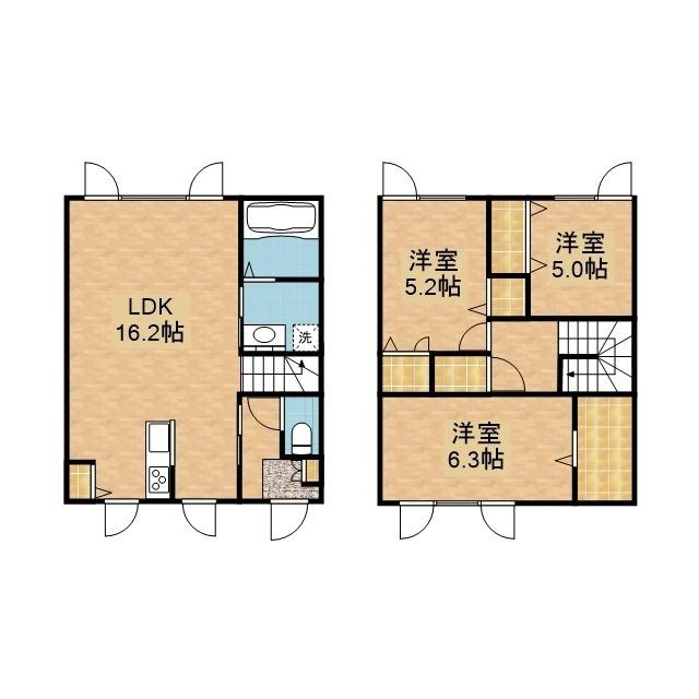 東洋ハイム セキスイハイム(3LDK/1階)の間取り写真