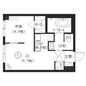 DAPARTMENTN3E6(1LDK/3階)の間取り写真