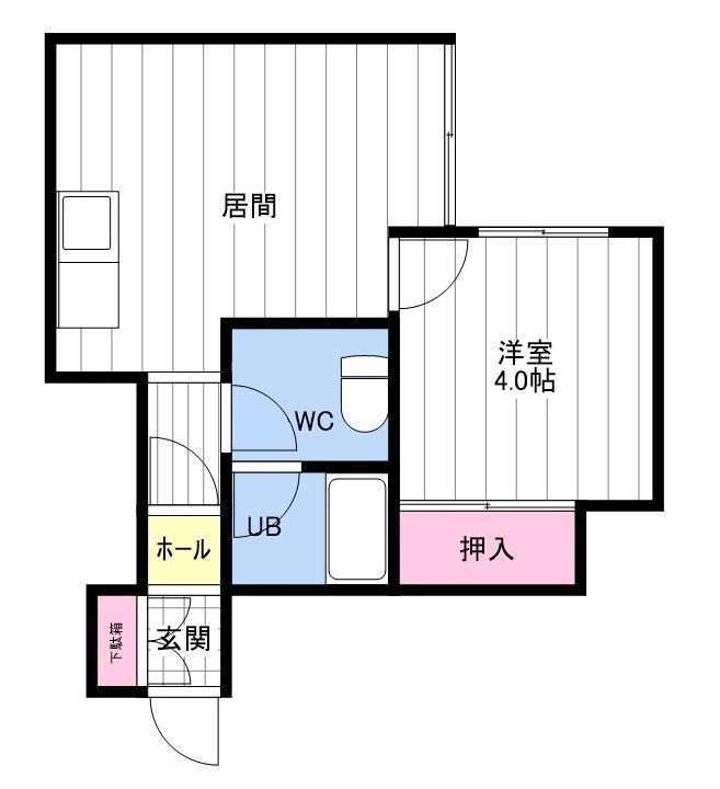 ビューフラット宮の沢(1LDK/2階)の間取り写真
