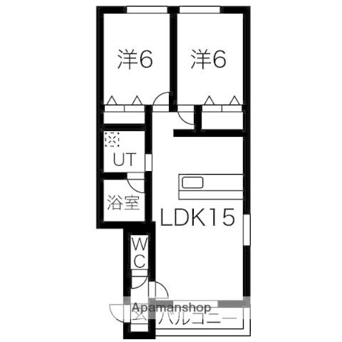 ミディアムヒル5・1(2LDK/1階)の間取り写真