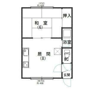 コーポ米沢(1DK/2階)の間取り写真