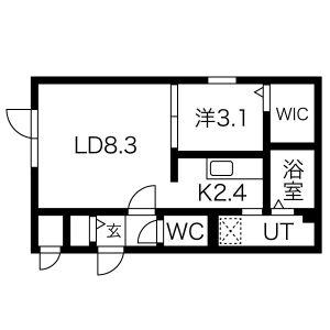 LEVANTE Ⅸ (1LDK/4階)の間取り写真
