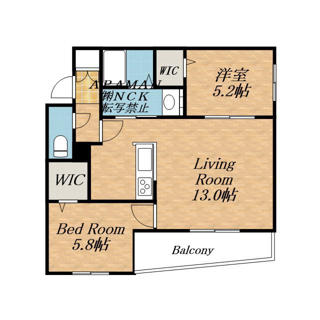 INSPIRE(2LDK/2階)の間取り写真