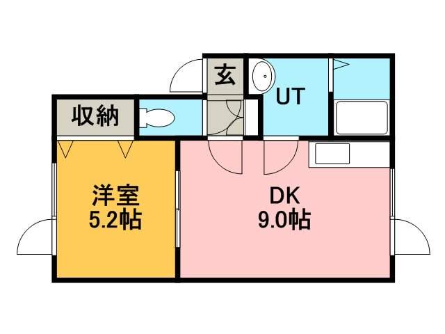 り・バーク前田(1DK/1階)の間取り写真