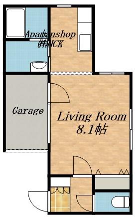 LIVING WITH MOTO(1K/2階)の間取り写真