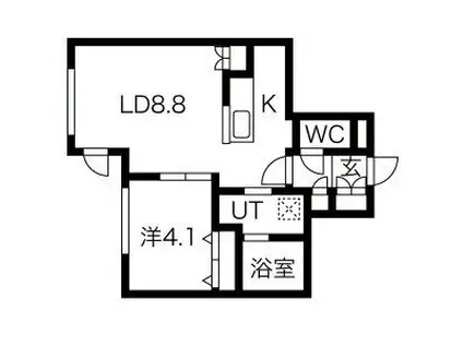 PINO KITAMARUYAMA(1LDK/4階)の間取り写真