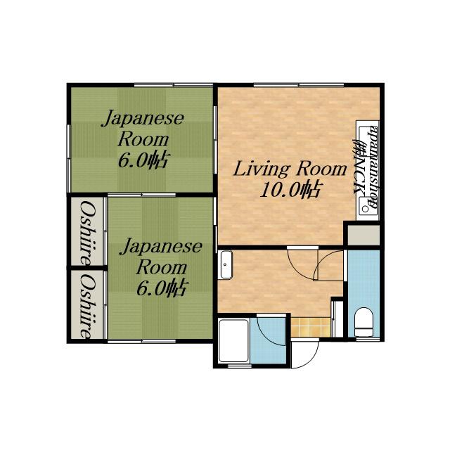 大森マンション(2LDK/2階)の間取り写真
