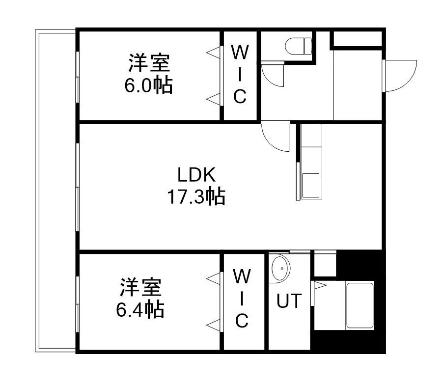 BAMBINO YAMANOTE(2LDK/3階)の間取り写真