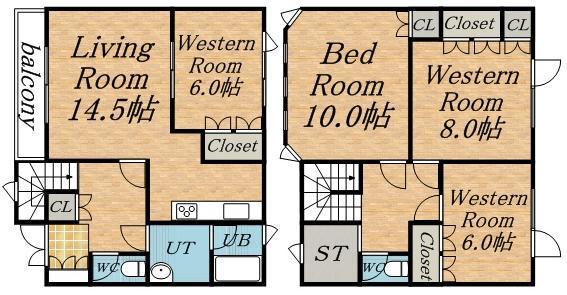 ガイアパレスA(4LDK/2階)の間取り写真