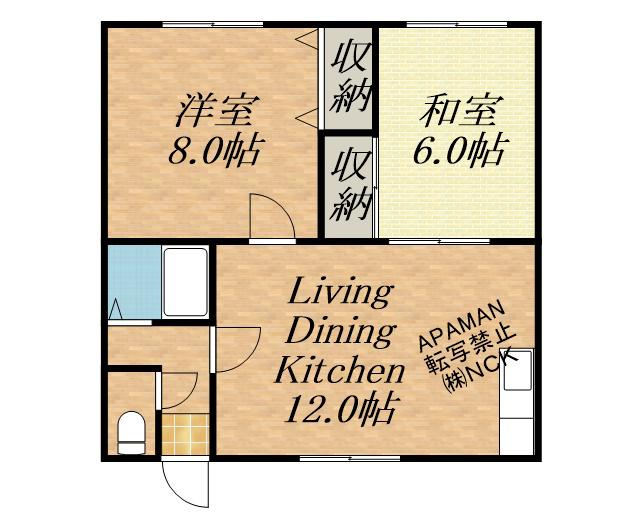 マンション正冨(2LDK/2階)の間取り写真